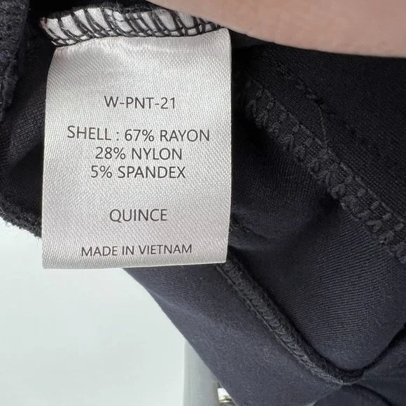 Quince Women's Navy Blue Ultra-Stretch Ponte Pant Straight Leg M Petite 28" - Picture 3 of 4